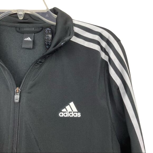 Adidas Black Full Zip Track Jacket Sz M - Picture 3 of 5
